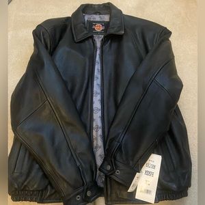 Men’s leather (heavy like motorcycle) jacket - new with tags